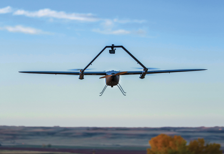 An unmanned vehicle in flight