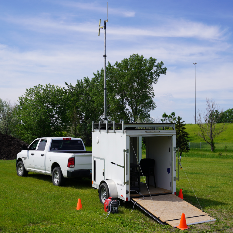 The MERT Trailer deployed in a field