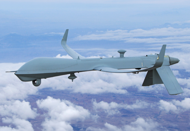A large unmanned vehicle in flight