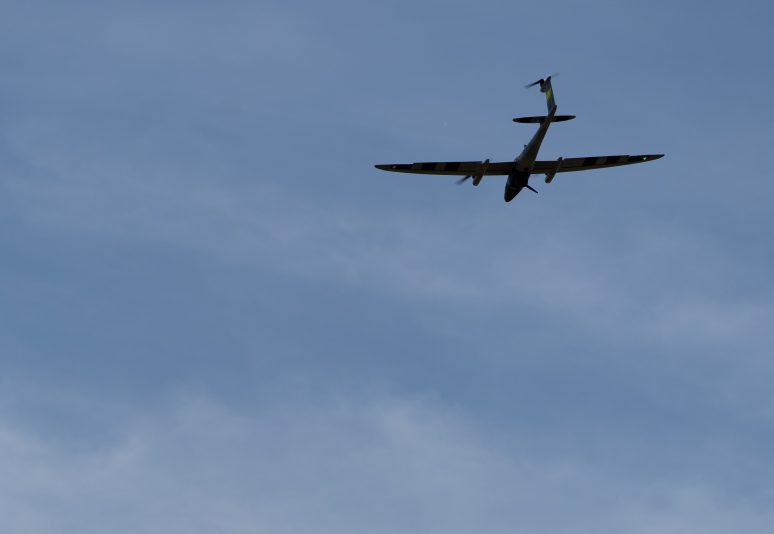 An unmanned vehicle in flight